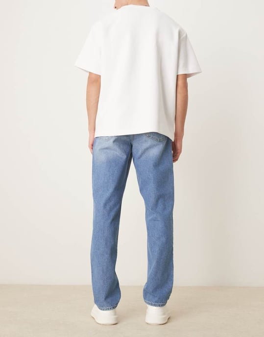 ASOS DESIGN straight leg jeans light wash blue - Image 2