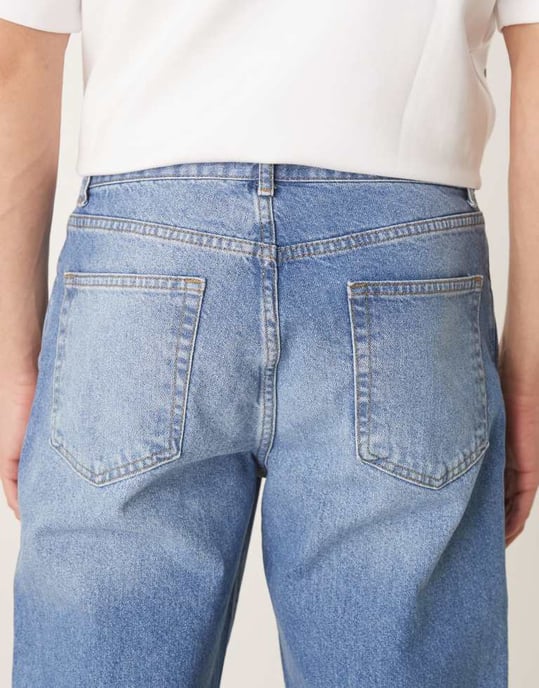 ASOS DESIGN straight leg jeans light wash blue - Image 4