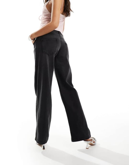 Motel low rise parallel jeans in washed black grey - Image 2