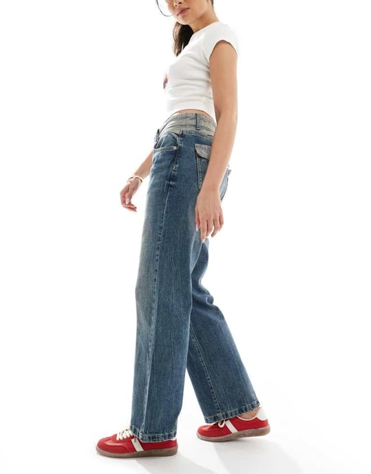 Cotton On Low rise straight jean in blue - Image 3