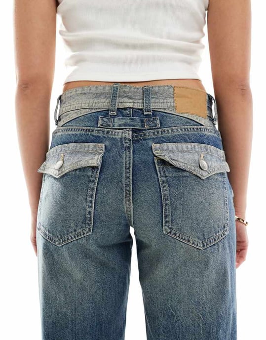 Cotton On Low rise straight jean in blue - Image 4