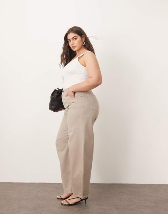 ARRANGE Curve sydney denim barrel leg jean in heather grey - Image 2