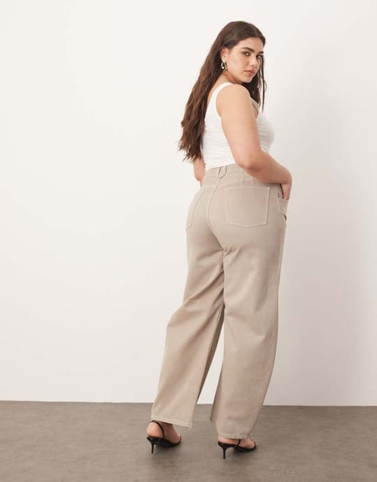 ARRANGE Curve sydney denim barrel leg jean in heather grey - Image 3