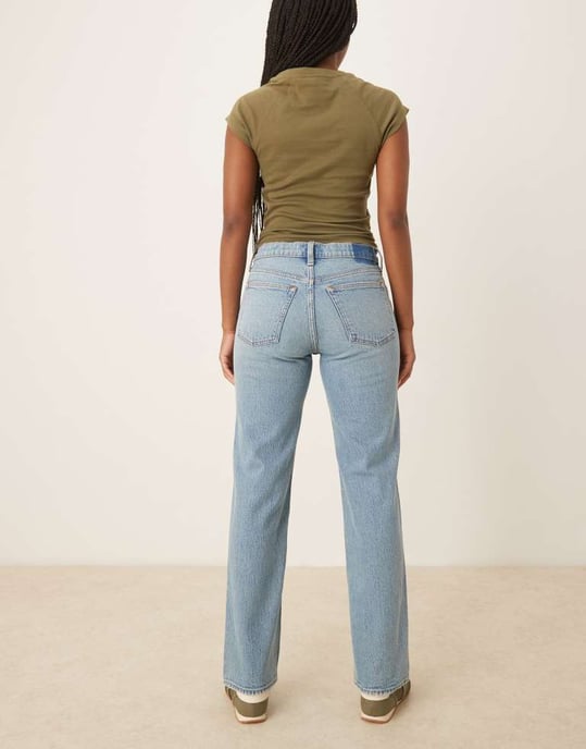 Abercrombie & Fitch curve love ultra high rise ankle straight jeans in dark wash - Image 3