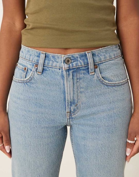 Abercrombie & Fitch curve love ultra high rise ankle straight jeans in dark wash - Image 4