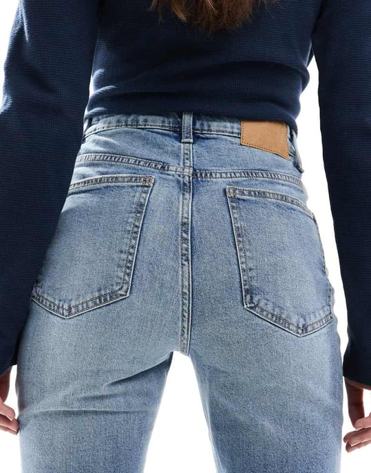 Cotton On 70s high rise flared jean in stone blue - Image 4