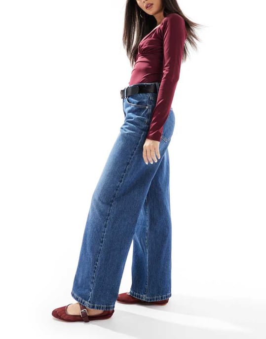 Cotton On relaxed wide leg jean in pure blue - Image 3