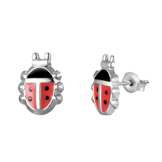 Sterling Silver Enamel Ladybird Children's Stud Earrings With Novelty Box - Image 3