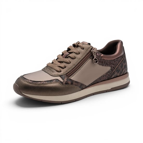 Tamaris damer Taupe Fashion Lace Up Sneakers - 23613-46 - Image 4