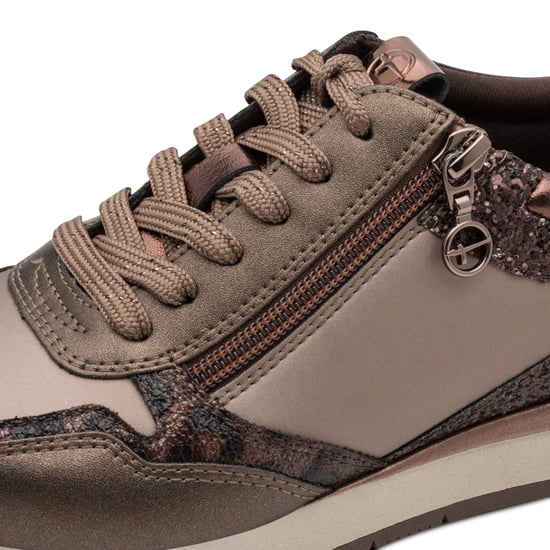 Tamaris damer Taupe Fashion Lace Up Sneakers - 23613-46 - Image 5