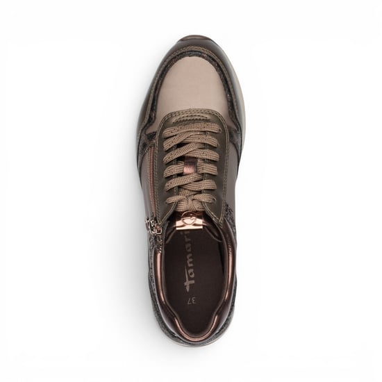 Tamaris damer Taupe Fashion Lace Up Sneakers - 23613-46 - Image 6