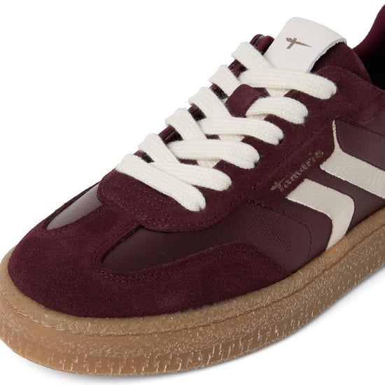 Tamaris dames bordeauxrode leren sneakerschoenen - 23723-44 - Image 6
