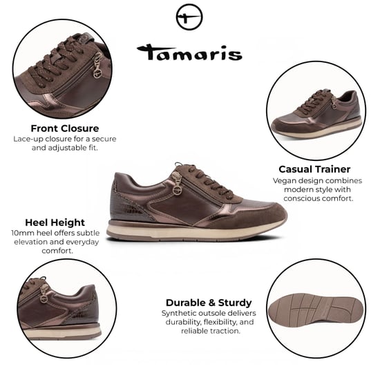 Tamaris Dames bruine nepleren Fashion Veterschoenen - 23613-46 - Image 2