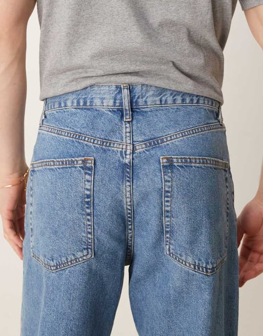 ASOS DESIGN baggy jeans in mid wash blue - Image 4