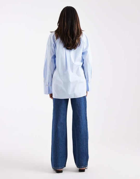 ASOS DESIGN Maternity baggy jeans in dark blue - Image 3