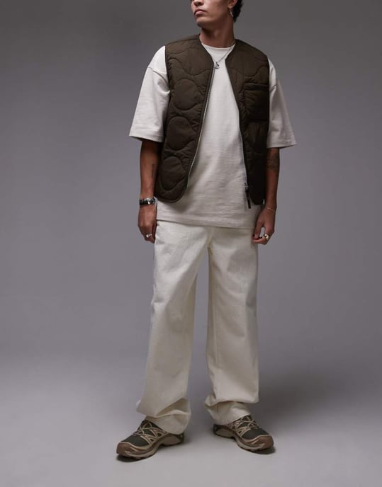 Dickies madison loose fit denim jeans in ecru - Image 1