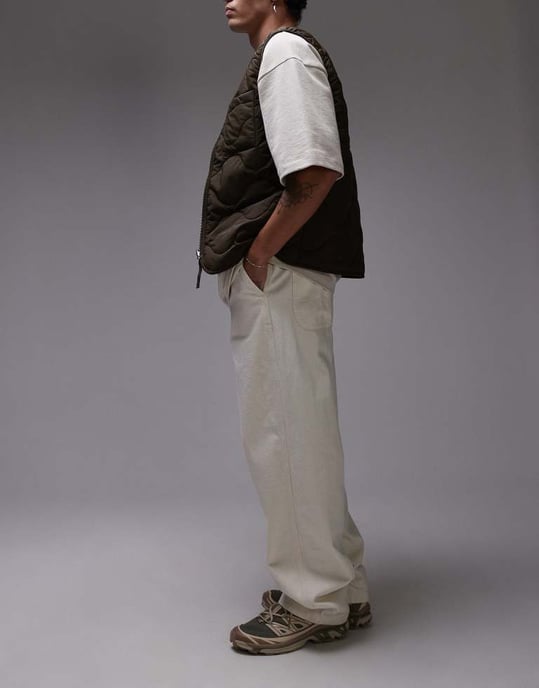 Dickies madison loose fit denim jeans in ecru - Image 2