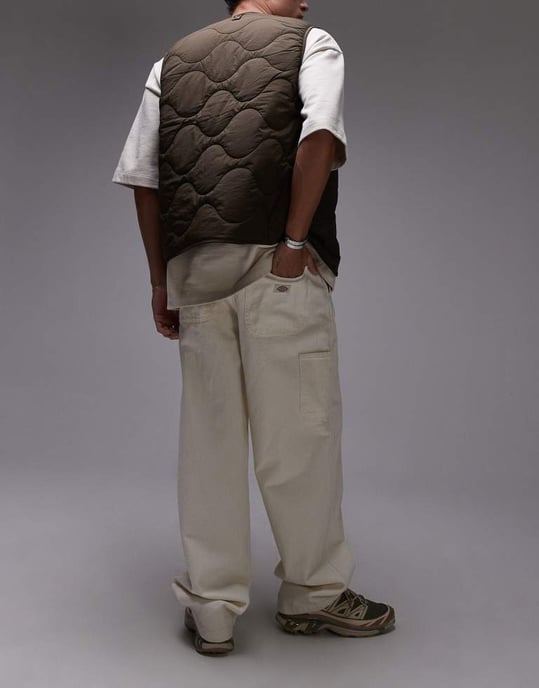 Dickies madison loose fit denim jeans in ecru - Image 3