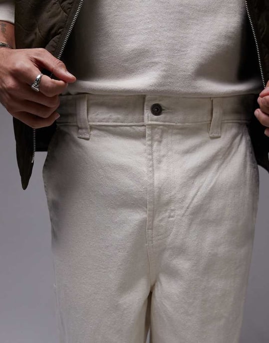 Dickies madison loose fit denim jeans in ecru - Image 4