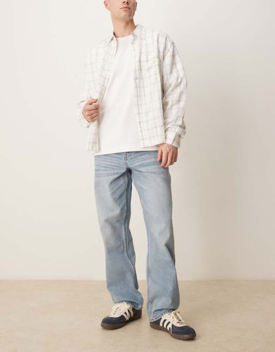 ASOS DESIGN baggy jeans in light wash blue - Image 1
