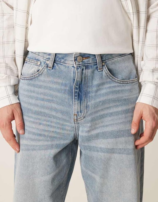 ASOS DESIGN baggy jeans in light wash blue - Image 4
