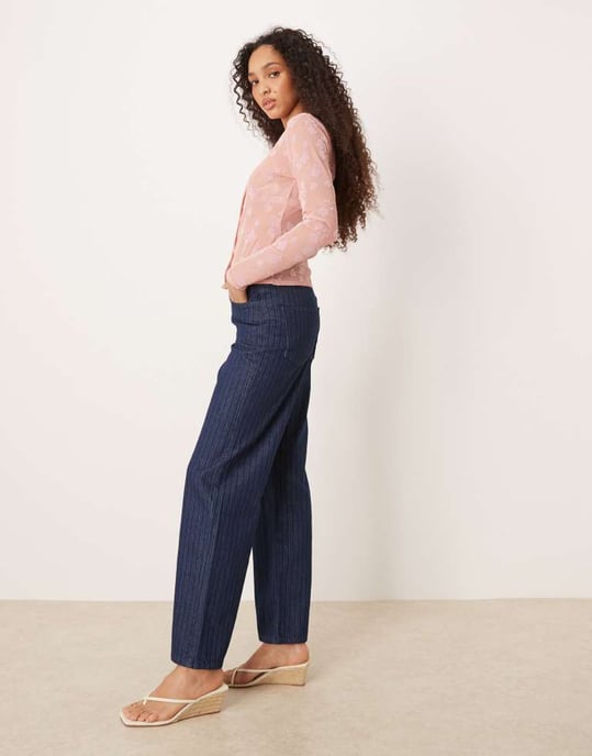 ASOS DESIGN boyfriend jean in striped denim - Image 3