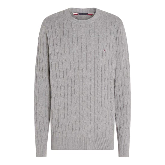 Tommy Hilfiger Heren Kabeltrui Katoen Ronde Hals (Medium Grijs) - Image 2