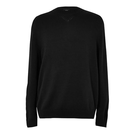 Armani Exchange Unisex-trui met ronde hals en lange mouwen voor volwassenen (Zwart) - Image 1
