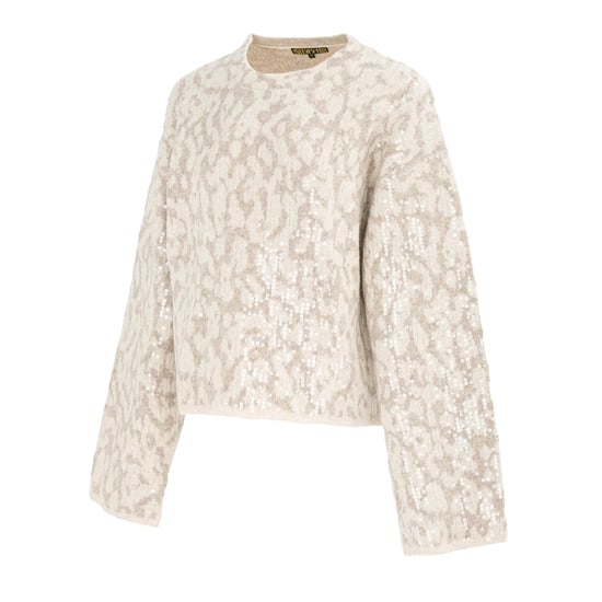 Biba Dames Luipaardprint Trui (Beige/Grey) - Image 3