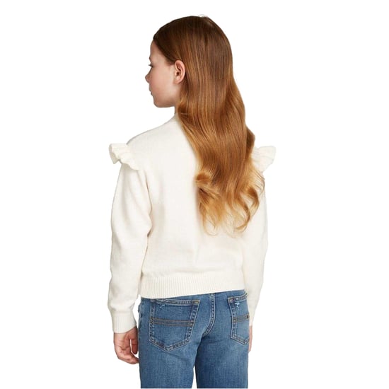Tommy Hilfiger Gebreide trui met logo voor meisjes (Ivoor) - Image 2