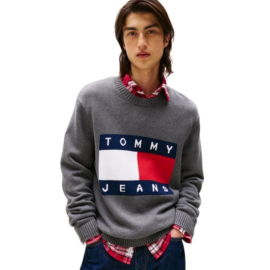Tommy Jeans Heren Vlag Logo Ronde Hals Trui (Zwart Heather) - Image 3