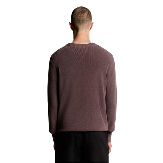 Lyle & Scott Heren Geribde Raglan Trui (Espresso) - Image 2