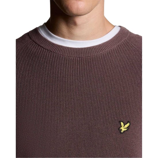 Lyle & Scott Heren Geribde Raglan Trui (Espresso) - Image 3