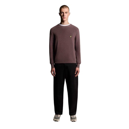 Lyle & Scott Heren Geribde Raglan Trui (Espresso) - Image 4