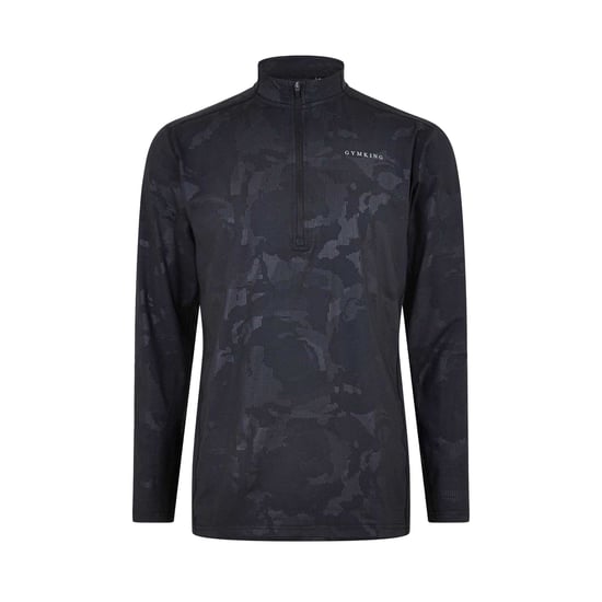 Gym King Mens Camo Funnel Neck Top (Black) - Image 1