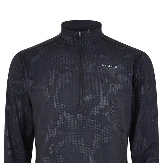 Gym King Mens Camo Funnel Neck Top (Black) - Image 2