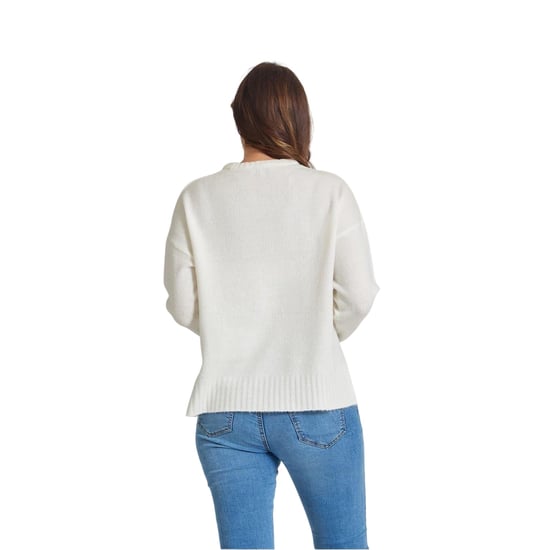 Be You Dames/Dames Sweater Top met Zakken Crew Hals (Crème) - Image 2