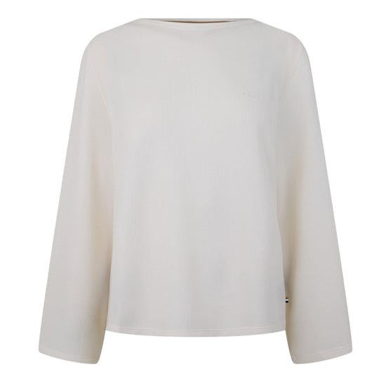 Boss Unisex Adult Waffle Knit Boat Neck Sweater Top (White) - Image 1