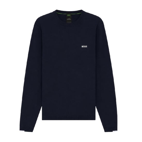 Boss Heren Geborduurde Logo Crew Hals Trui (Donkerblauw) - Image 1