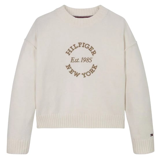 Tommy Hilfiger Meisjes New York Relaxed Fit Sweater Top (Ivoor) - Image 1