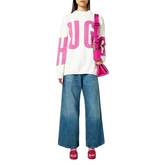 Hugo Dames/Dames Crew Hals Relaxed Fit Trui met Lange Mouwen (Natuurlijk) - Image 4