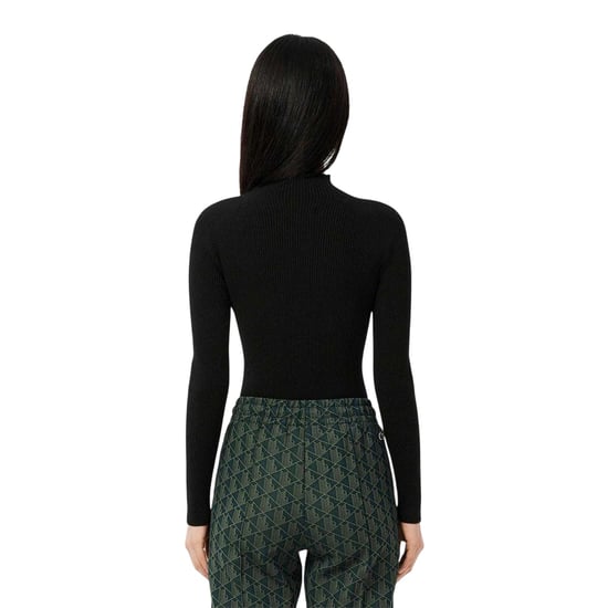 Lacoste Dames-trui met 3D-ribbreisel en logo (Zwart) - Image 3