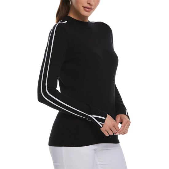 Callaway Gestreepte trui met hoge kraag voor dames (Zwart) - Image 3