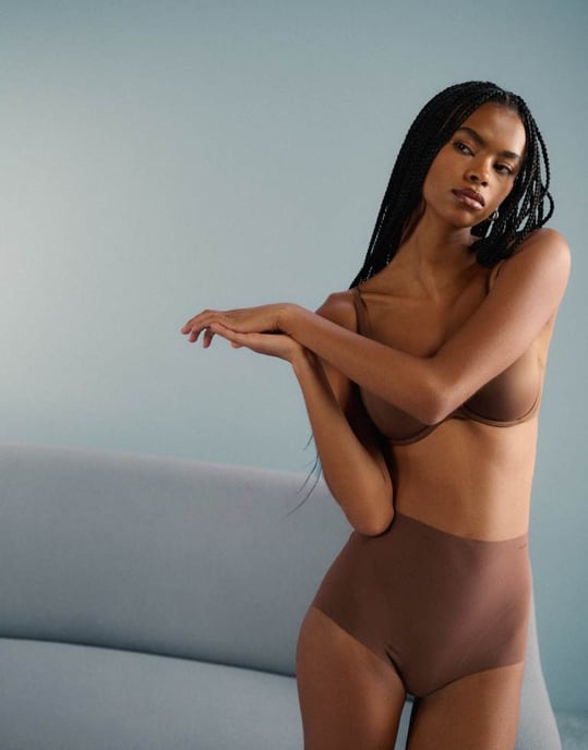 Calvin Klein Shapewear sculpted stay put mesh brief in brown - Image 4