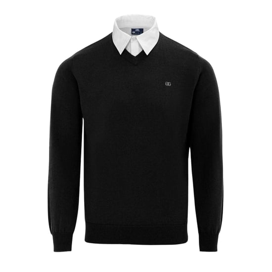 Giorgio Mens Knitted V Neck Jumper (Black) - Image 1