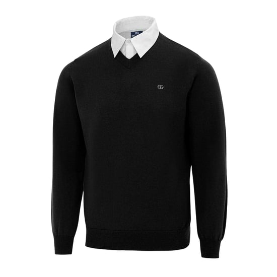 Giorgio Mens Knitted V Neck Jumper (Black) - Image 3