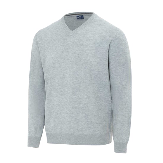 Giorgio Mens Polyester V Neck Jumper (Grey Marl) - Image 3