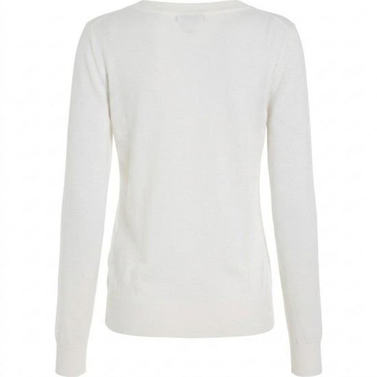 Tommy Hilfiger Dames/Dames Katoenen V Hals Sweater Top (Ecru) - Image 3