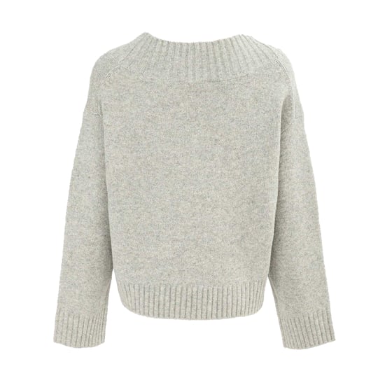 Miso Womens/Ladies Knitted V Neck Jumper (Grey) - Image 2