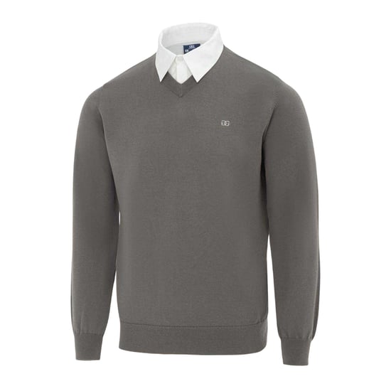 Giorgio Mens Knitted V Neck Jumper (Slate) - Image 3